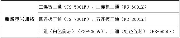 三通新增型号